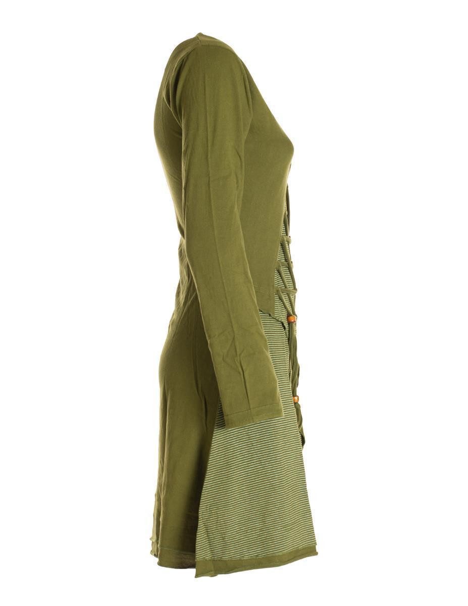 Vishes Jerseykleid Asymmetrisches Langarm Damen Baumwoll-Keid Shirt-Kleid Ethno, Elfen Style, Sweat-Kleid – Bild 3 von 5