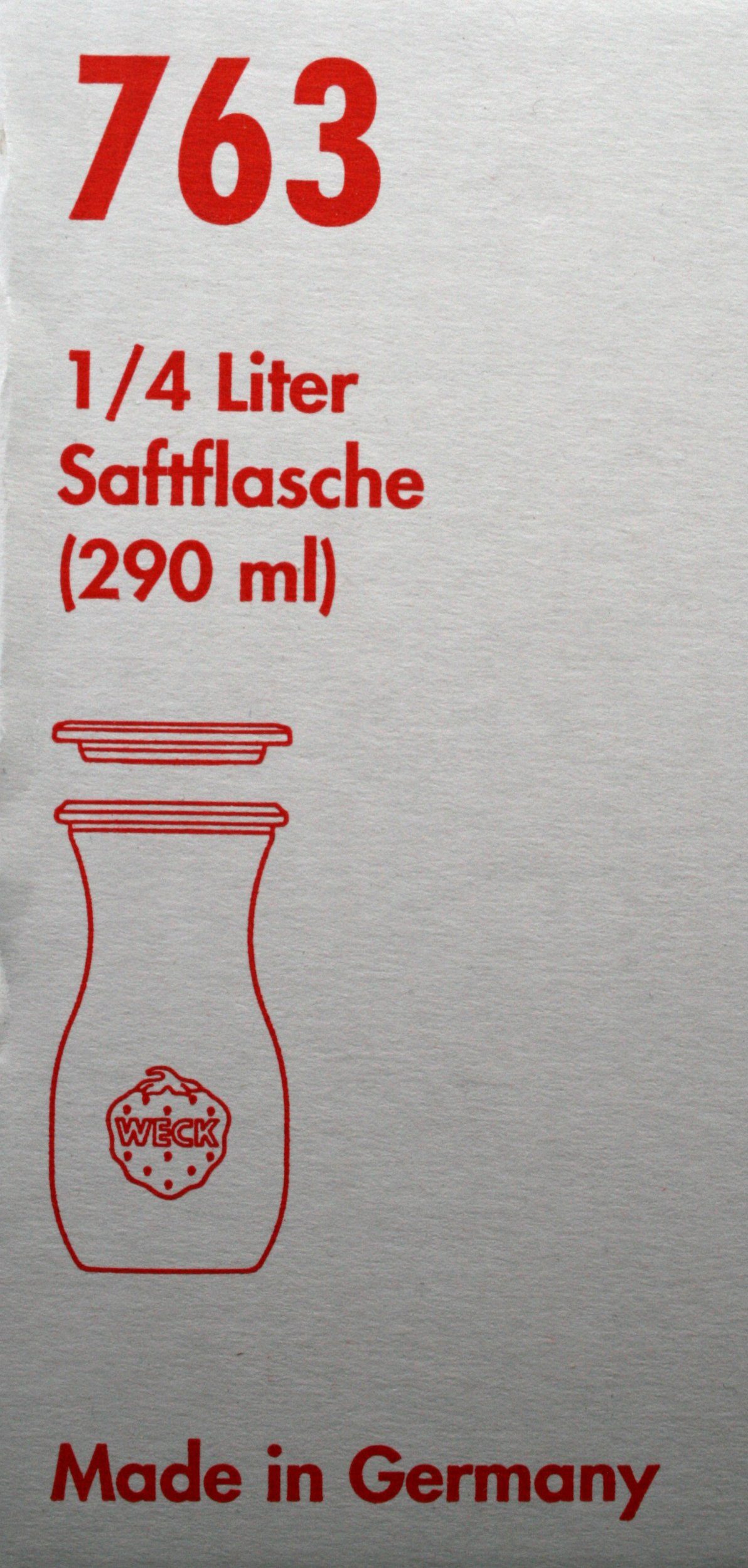 RR Weck Saftflasche Einmachglas mit ml 6 Nr.763 Deckel 290 60 WECK