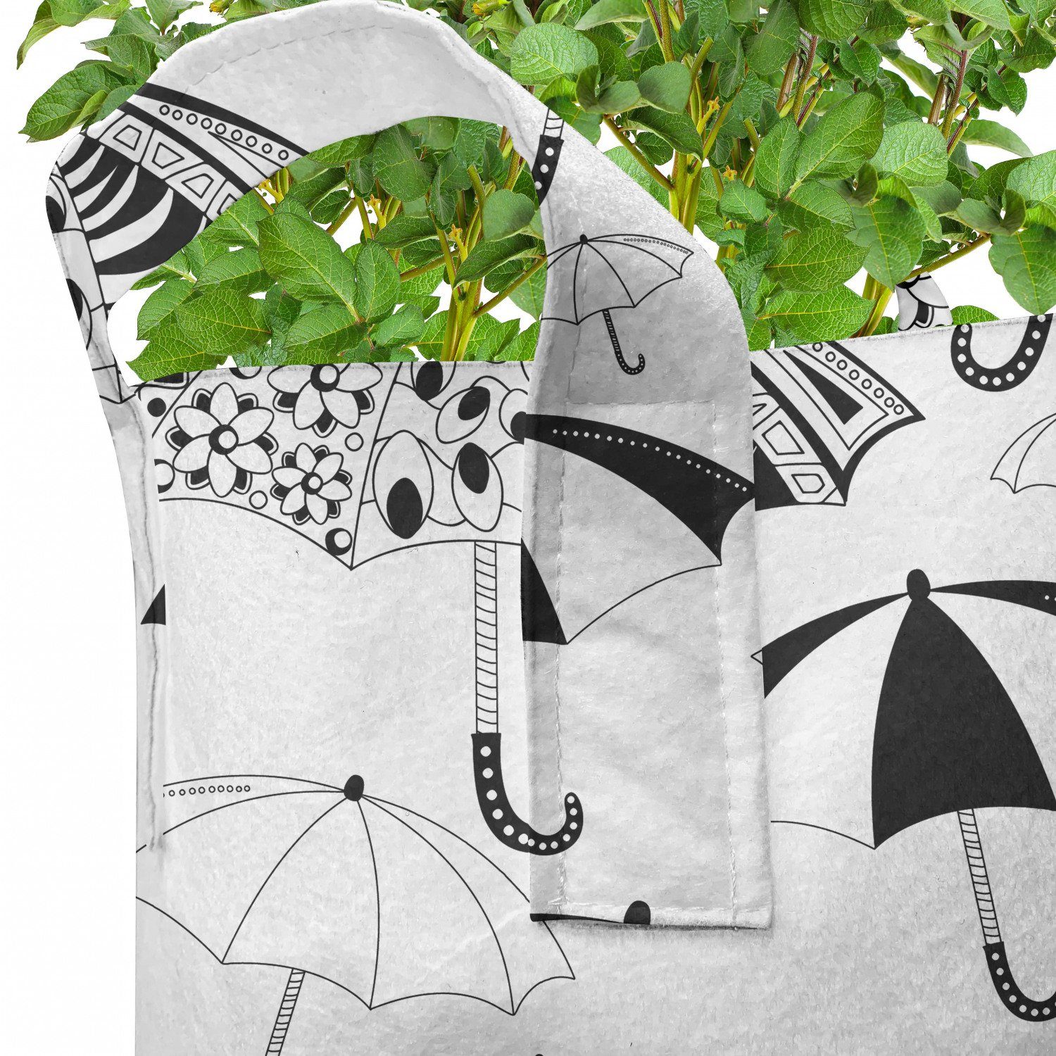 Pflanzen, Regenschirme mit Griffen Stofftöpfe hochleistungsfähig Abakuhaus Weiß Pflanzkübel Aufwändige für