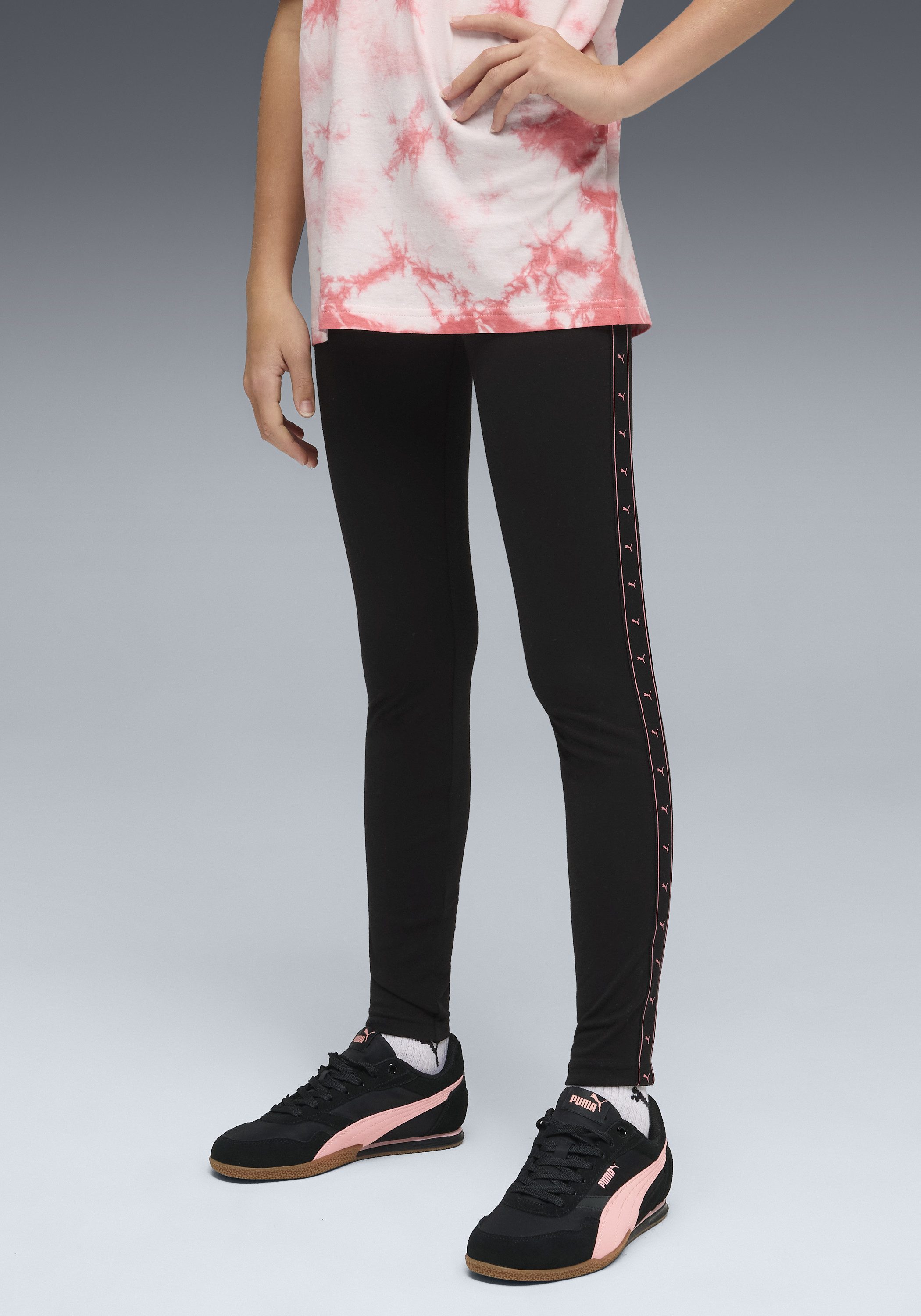 PUMA Leggings ESS TAPE LEGGINGS G aus Baumwollmischung, schmale Passform, sportlicher Stil