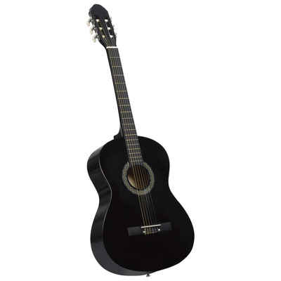 vidaXL Westerngitarre Klassikgitarre für Anfänger Schwarz 4/4 39" Lindenholz