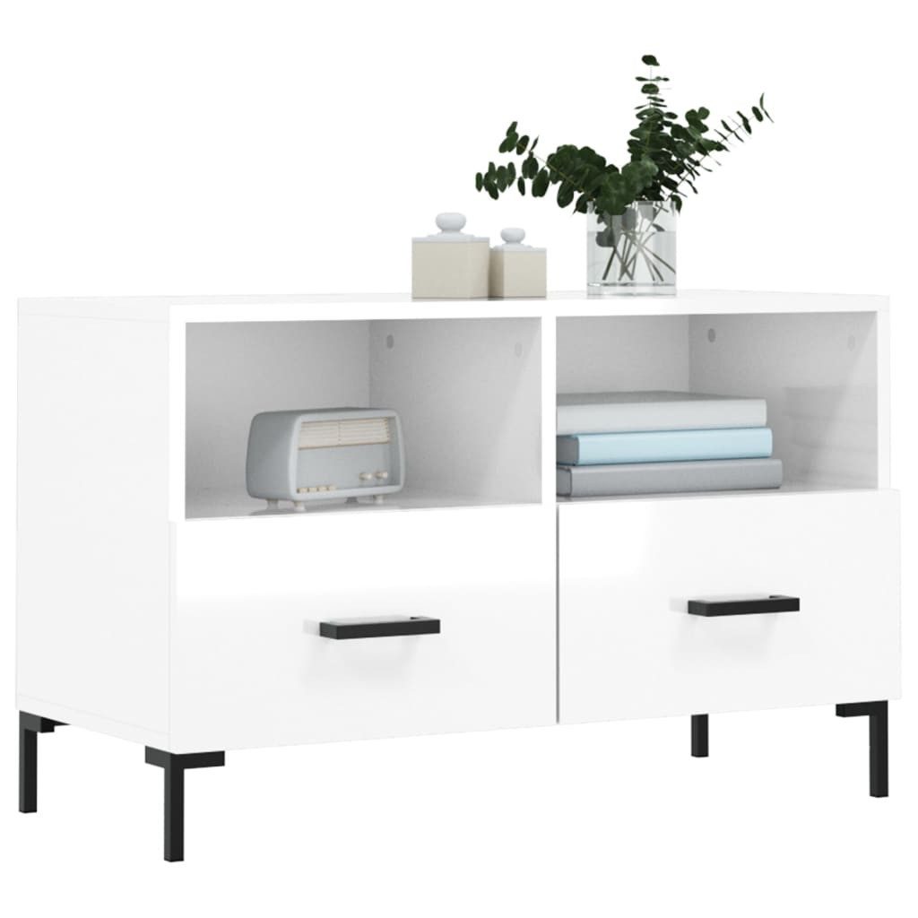 vidaXL TV-Schrank TV-Schrank Hochglanz-Weiß 80x36x50 cm günstig online kaufen