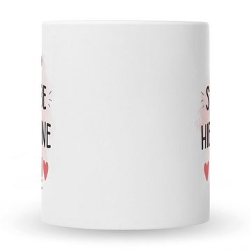 GRAVURZEILE Tasse mit Spruch - Wird scheiße ohne dich, Farbe: Weiß