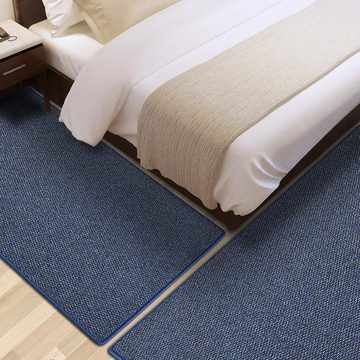 Bettumrandung Ponto Blau, 3 Größen, Bettvorleger Floordirekt, Höhe 6.5 mm, (3-tlg)