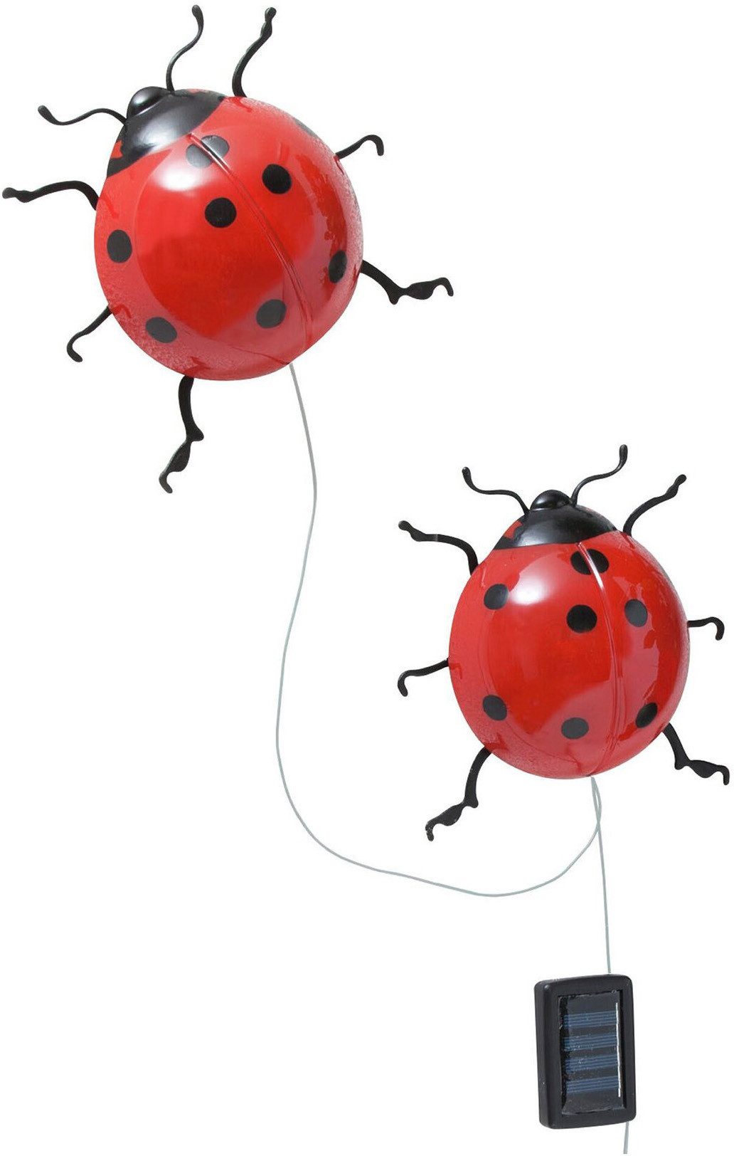 Maximex LED Gartenleuchte Modell Marienkäfer, Ein-/Ausschalter, LED fest integriert, Warmweiß, solarbetriebene Gartendekoration, leuchtet bis zu 10 Stunden