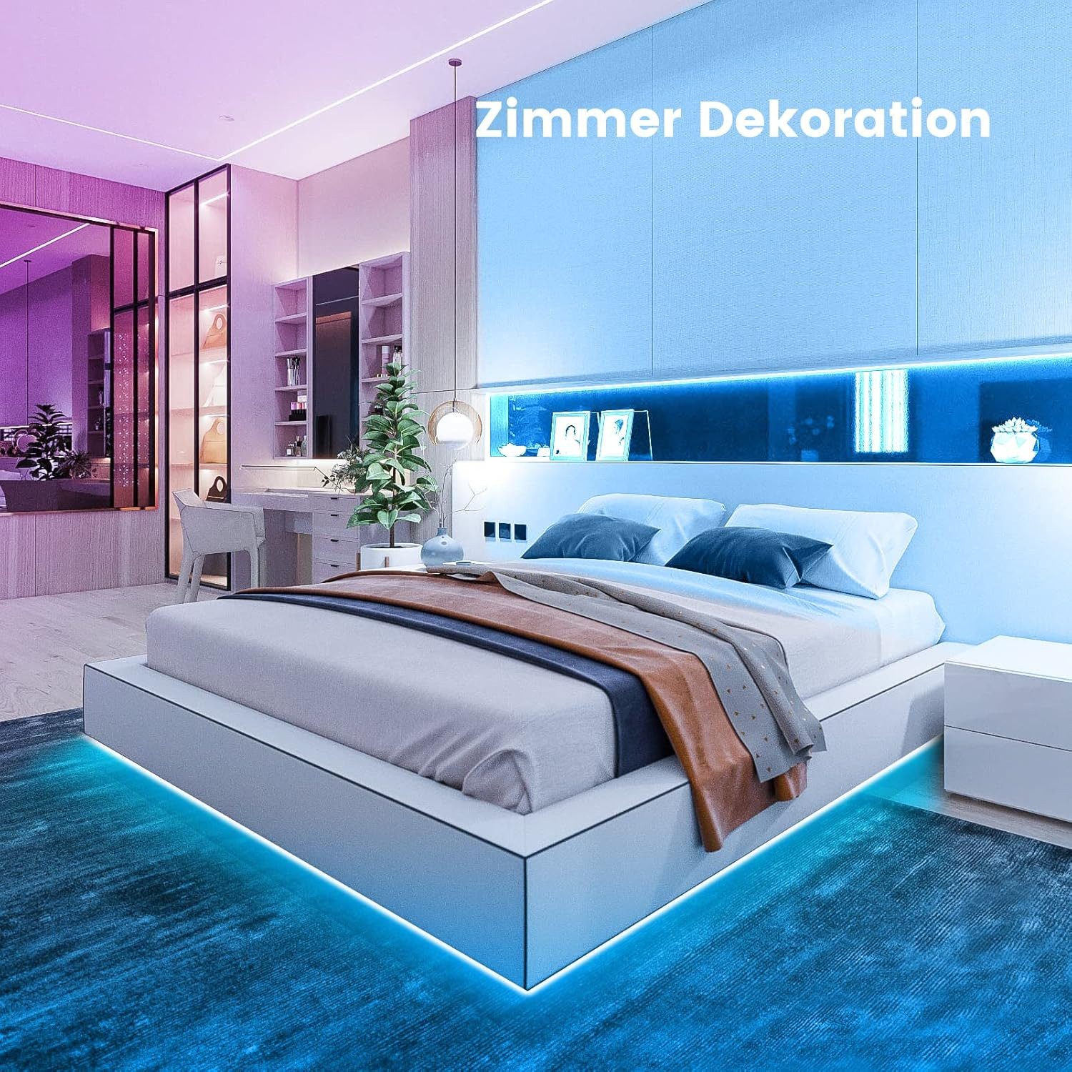 Athlix LED Lichtleiste LED Strip Streifen Selbstklebend mit Fernbedienung APP Lichterkette, 16 Millionen Farben, 4 Modis, App-Steuerung – Bild 4 von 5