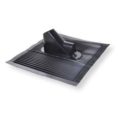 Koscom Dachdurchführung - Aluminium-Dachziegel 45x50cm in schwarz, - für Masten bis 60mm Ø mit Kabeldurchführung für bis zu 16 Kabel