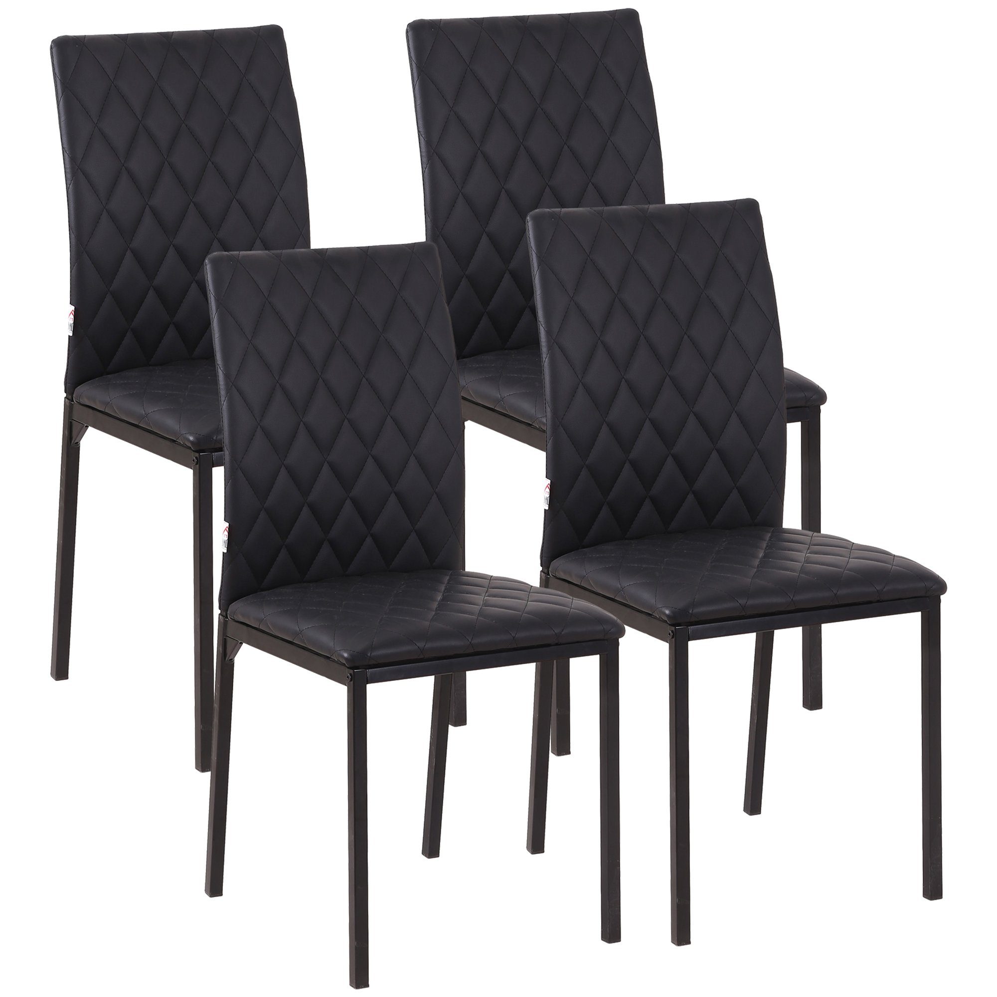 HOMCOM Esszimmerstuhl 4er-Set Stühle Küchenstühle Essstuhl, Gepolsterte Esszimmerstühle (Küchenstuhl, 4 St), mit rutschfesten Fußkappen