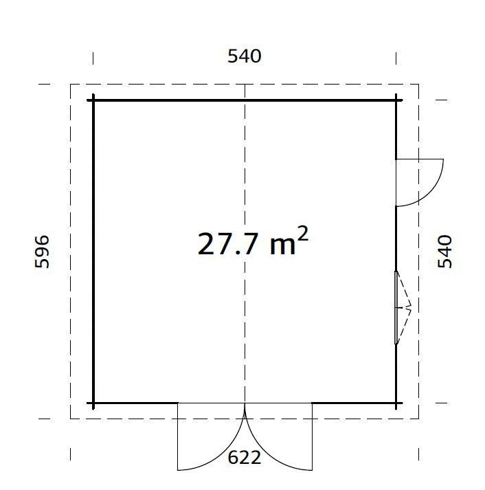 Palmako Garage Roger, BxTxH: 622x596x312 cm, mit Holztor, grau