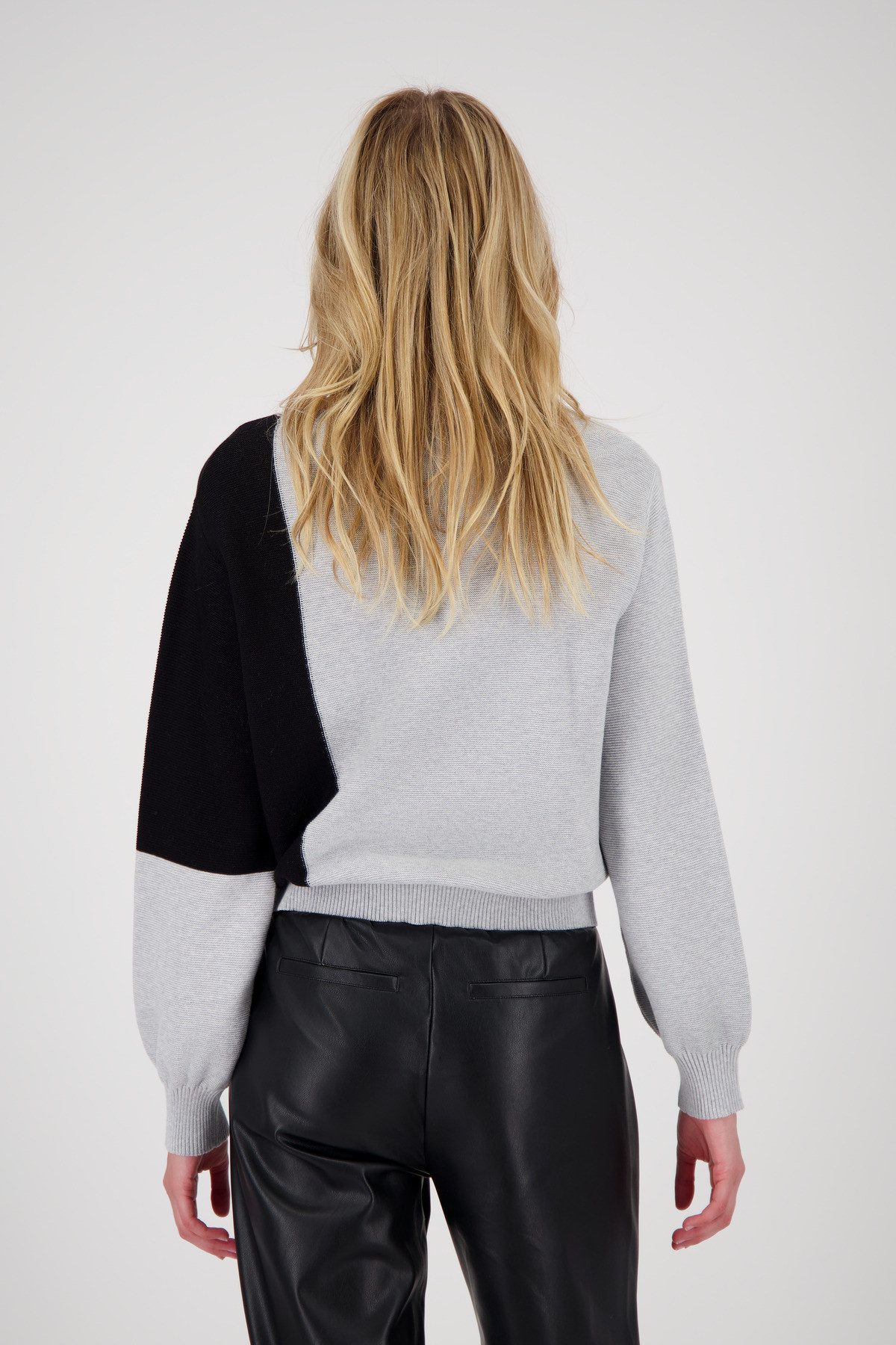 Monari Strickpullover Pullover Colorblock + Schmuck Mit Rundhalsausschnitt günstig online kaufen