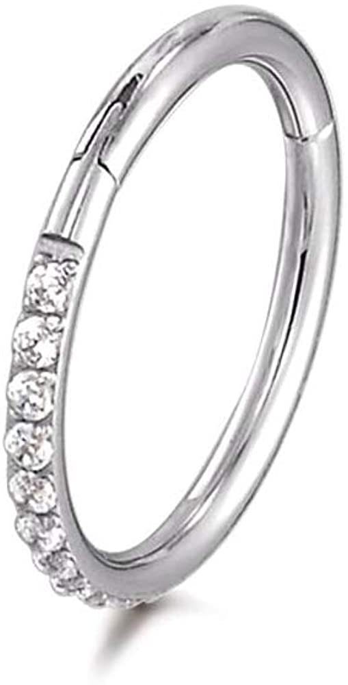 Piercing-Set Karisma Titan G23 Hinged Segmentring Charnier/Conch Clicker Ring Piercing Ohrring Zirkonia Stärke 1,2mm - 12mm