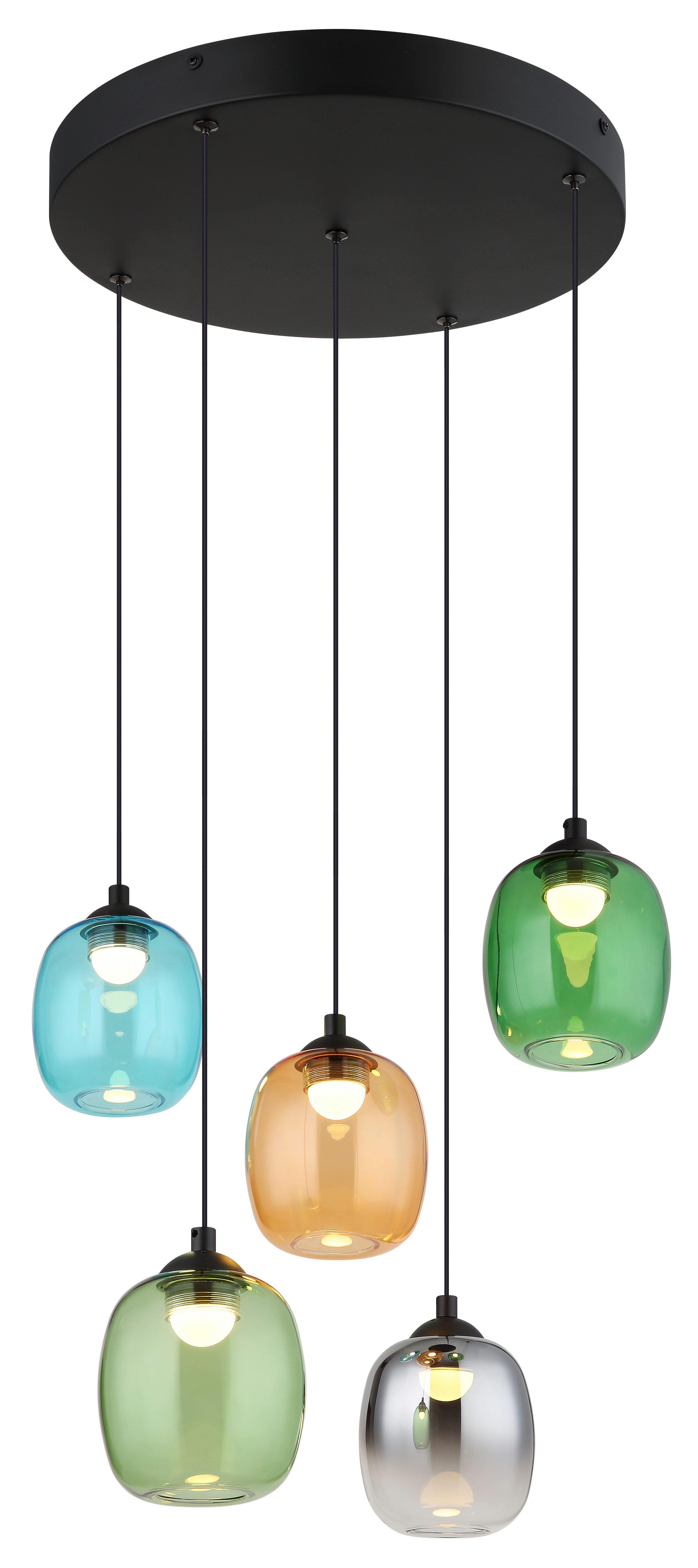 NOWA LED-Hängeleuchte MINARA, Memoryfunktion, LED fest integriert, Warmweiß, Gläser, Hängeleuchte, Wohnzimmer, Esstisch