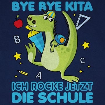 Shirtracer T-Shirt Bye Bye Kita ich rocke jetzt die Schule Dino Schultüte Einschulung Junge Schulanfang Geschenke