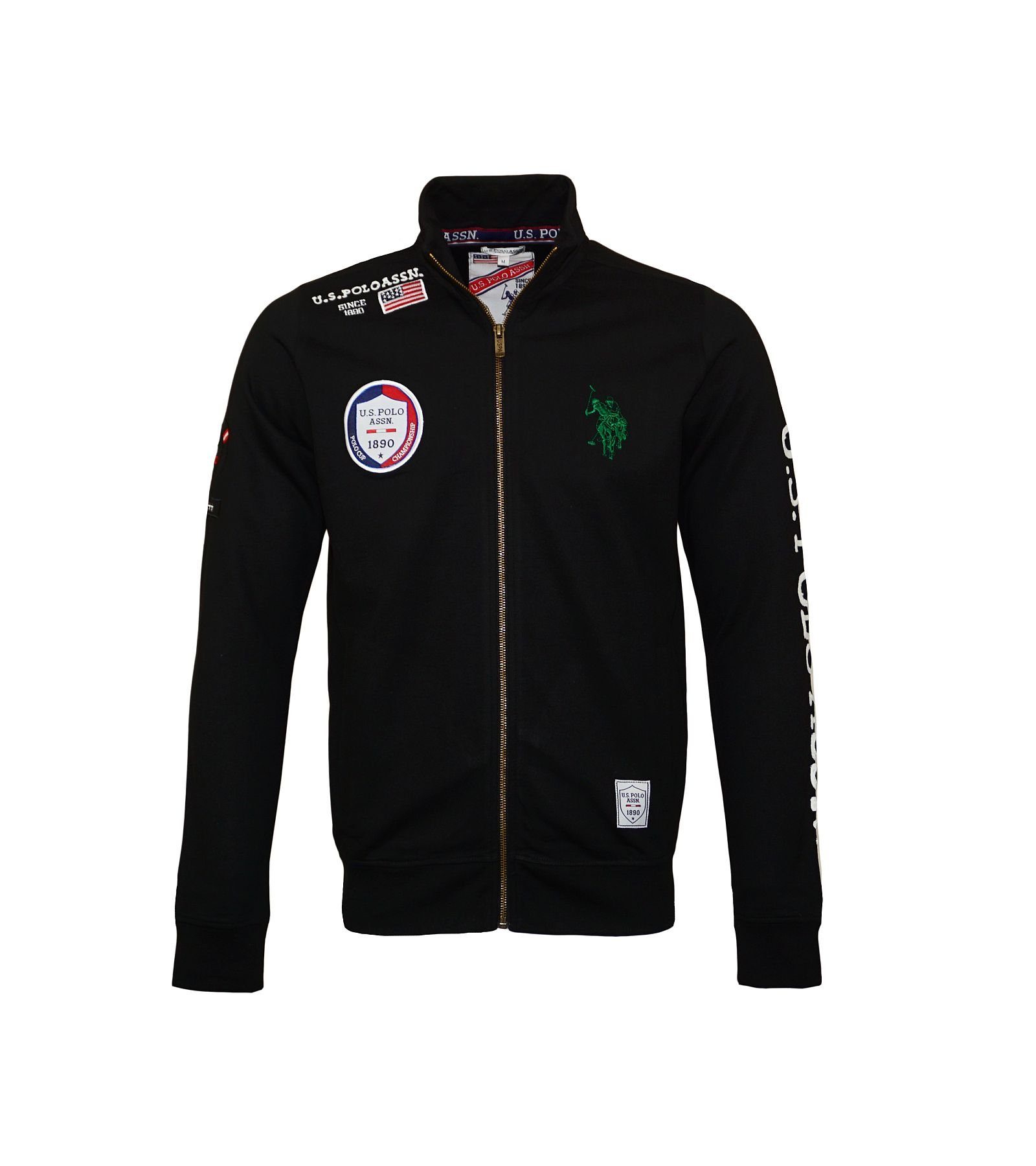 U.S. Polo Assn Sweatjacke Zipper Sweatjacket Full Zip mit Armprint FZ USPA (1-tlg) schwarz