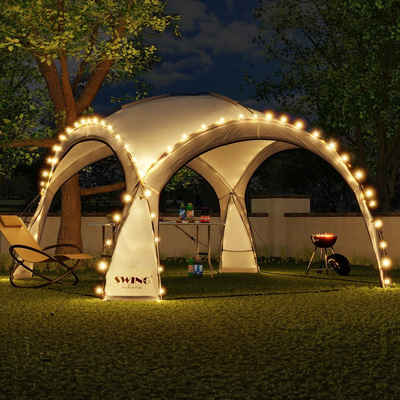 Swing&Harmonie Faltpavillon LED Event Pavillon 3,6 x 3,6m DomeShelter Garten inkl. Solarmodul