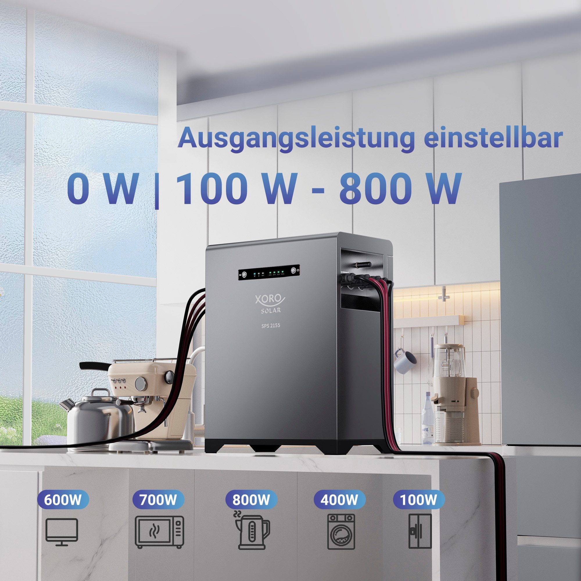 XORO SOLAR 4 kWh Stromspeicher-Set SPS 2155 & SPB 215X inkl. SPP 16A2 Smart Plug Stromspeicher 4032 mAh (48 V, 1 St), Erweiterbar bis 6048 Wh – Bild 4 von 5