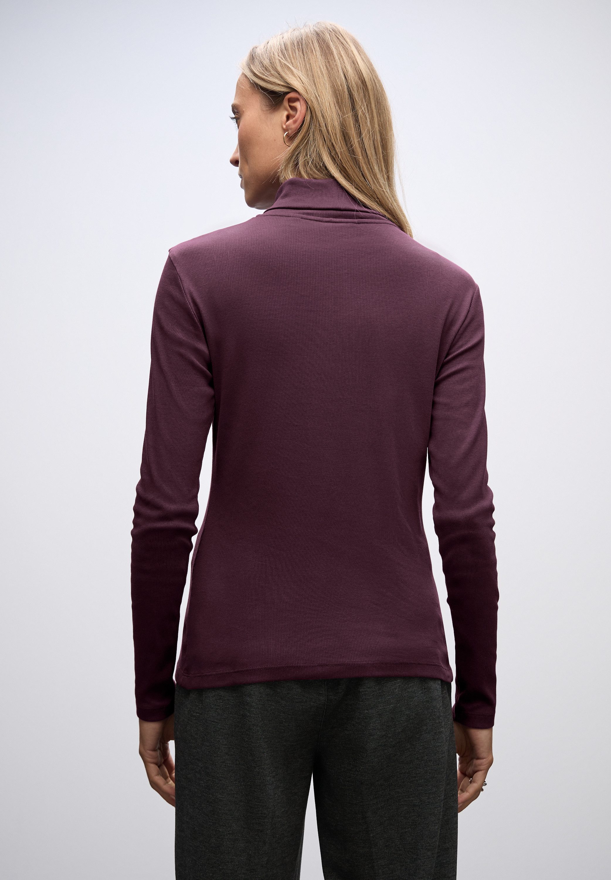 STREET ONE Langarmshirt mit Rippstrick-Struktur günstig online kaufen