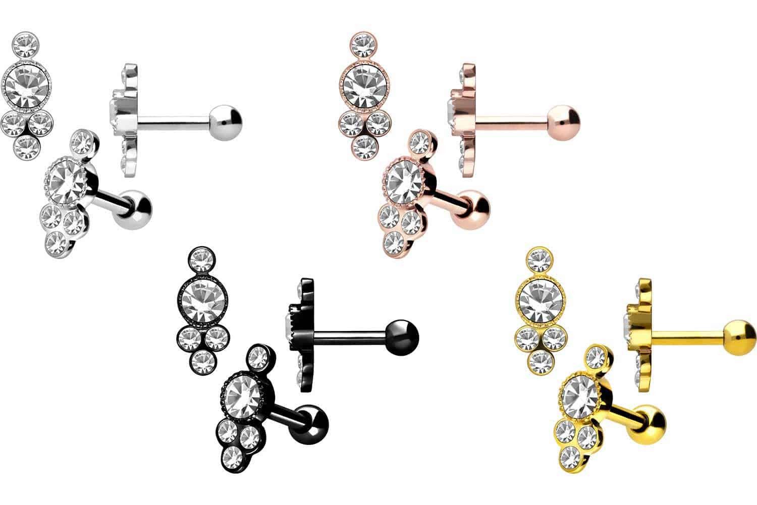 PIERCINGLINE Piercing-Set Chirurgenstahl Ohrpiercing ORIENTALISCHES DESIGN günstig online kaufen