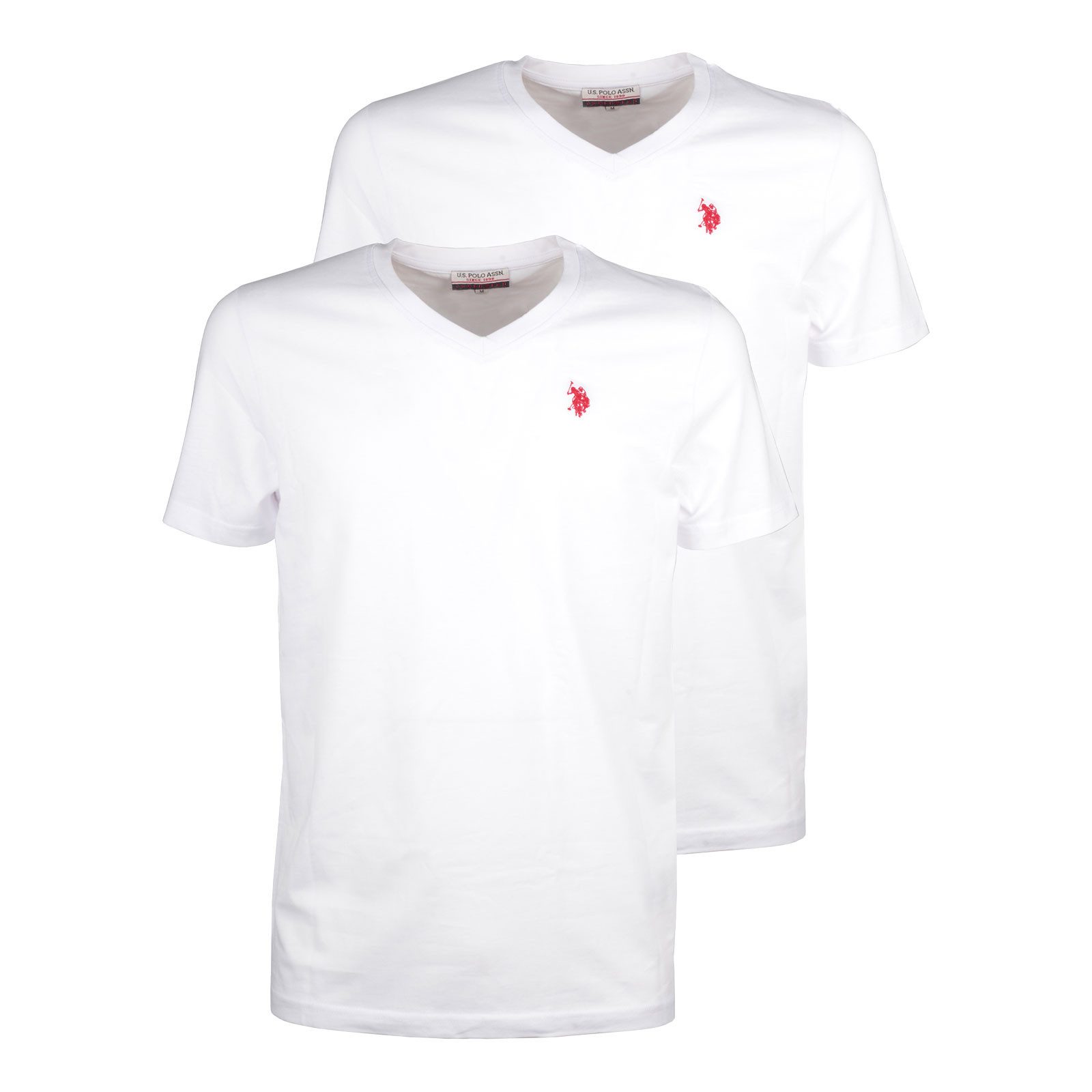 U.S. Polo Assn. T-Shirt T-Shirt 2er Pack V-Neck mit hochwertiger Markenstic günstig online kaufen