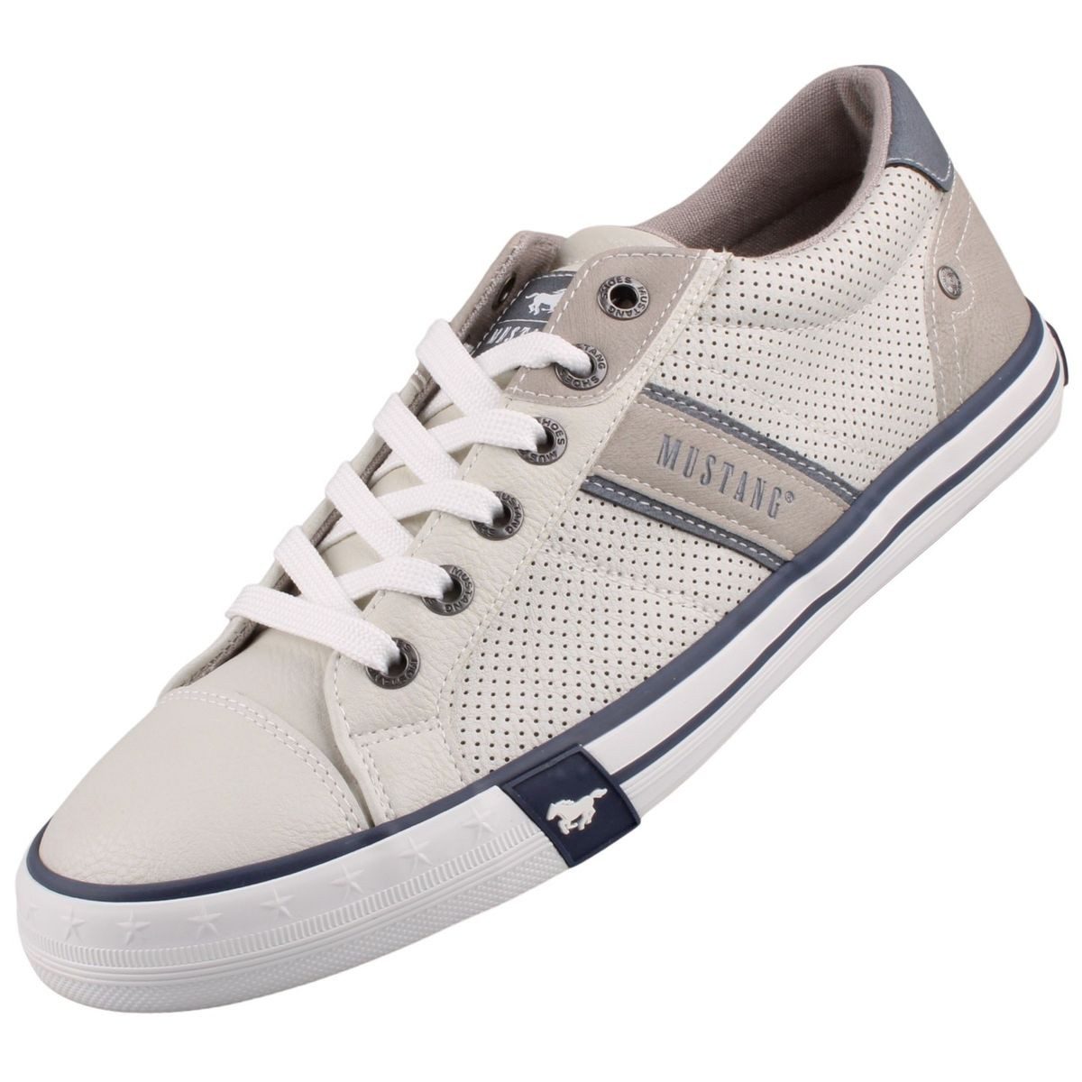 Mustang Shoes 26M0151001-offwhite Sneaker Herren-Schürschuh mit pflegeleichtem Obermaterial