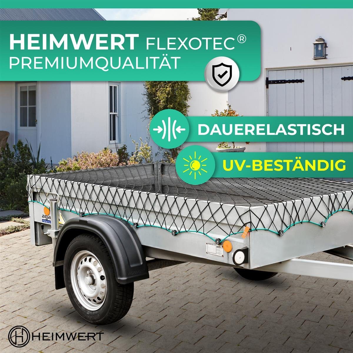 HEIMWERT Laubschutznetz Anhängernetz 2,1x1,2 auf 3x2m dehnbar