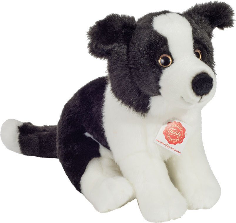 Collie recyceltem sitzend Kuscheltier Material aus 25 zum Border Teddy Teil Hermann® Welpe cm,