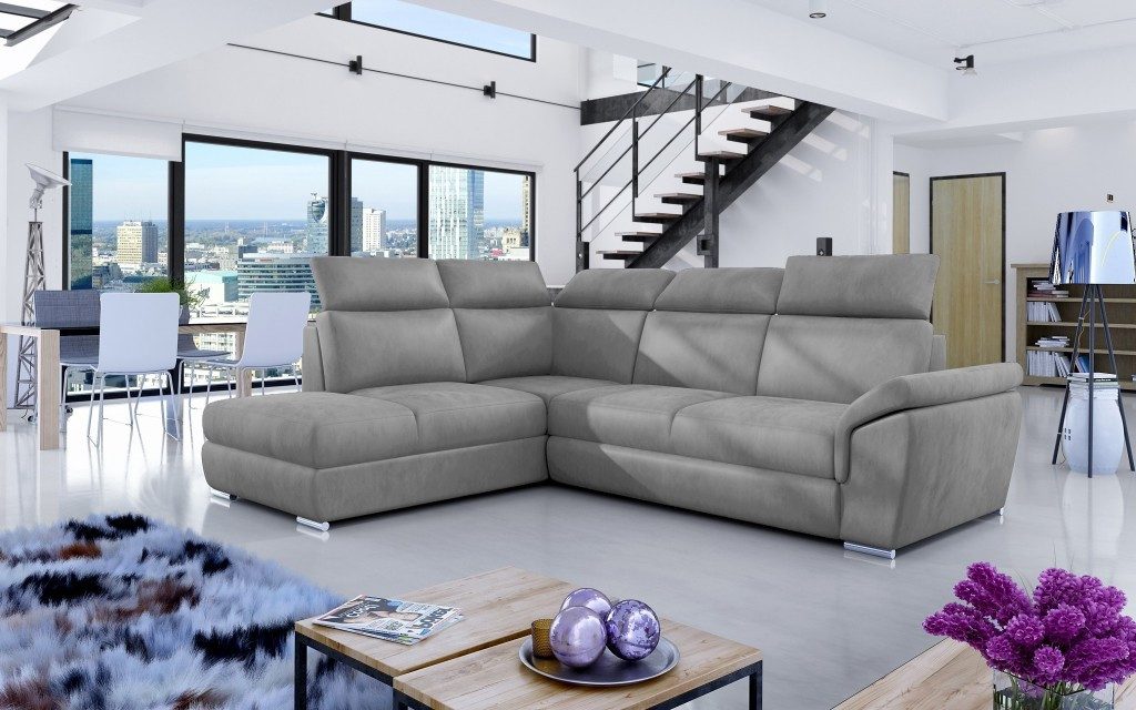 Xlmoebel Ecksofa Stoff Sofa L-Form mit Bettfunktion und modernem Design, Ecksofa 2 Teile, Made in Europa