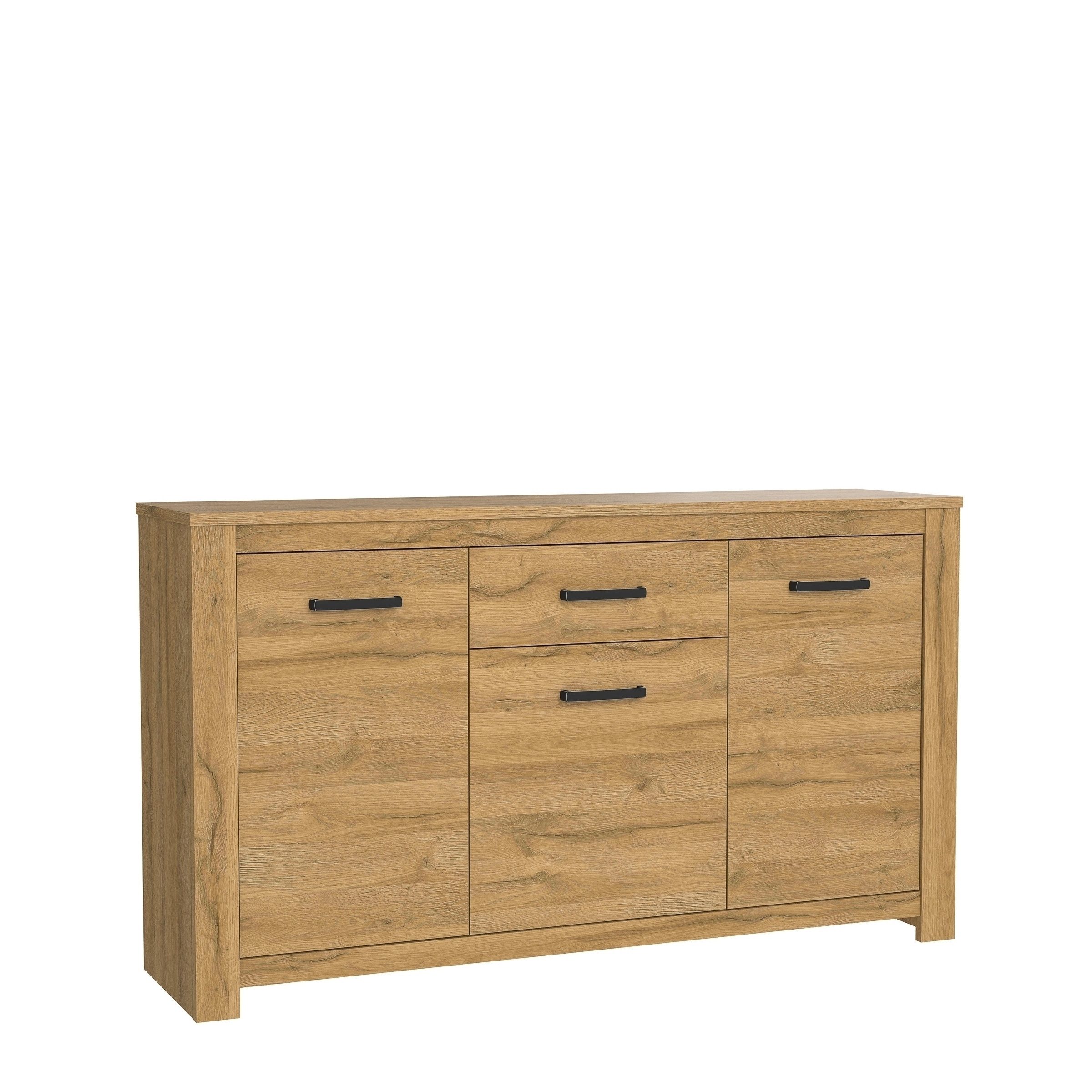 FORTE Sideboard 3 Türen, 1 Schub, Alteiche Dekor - 161,4x95,7x42,2cm (BxHxT)