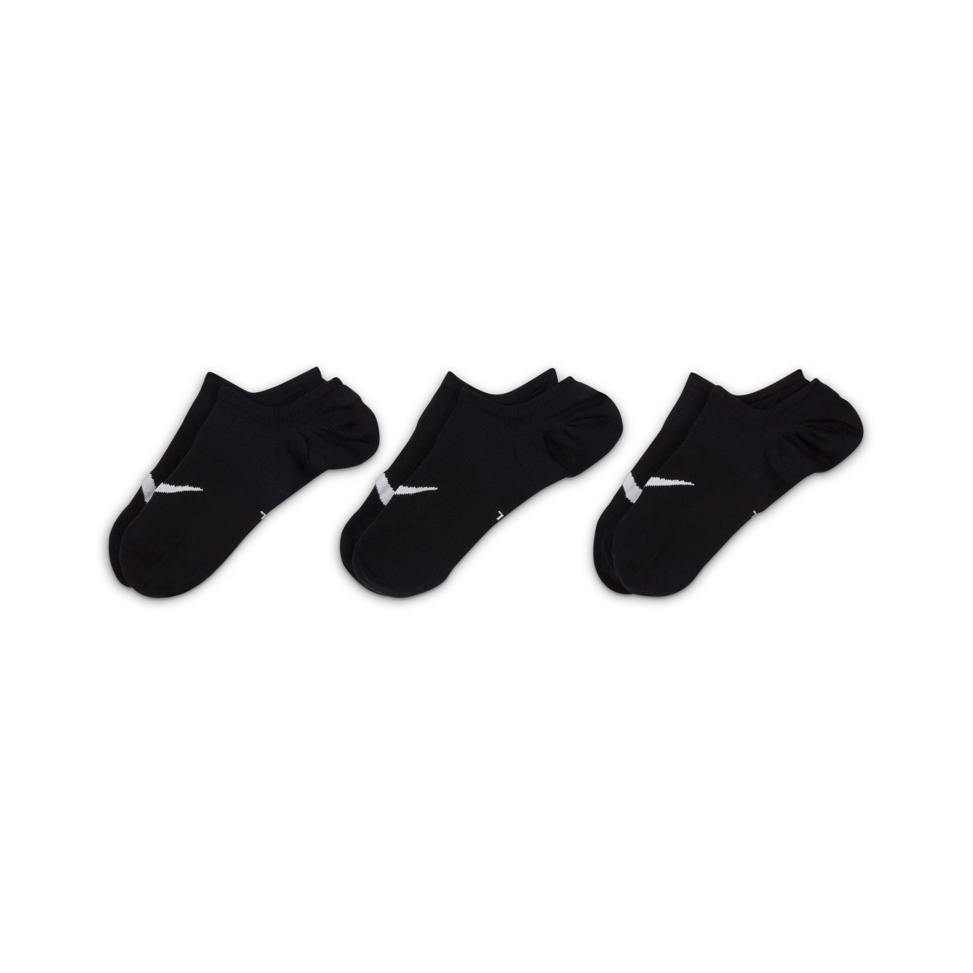schwarz (3-Paar) Mesh atmungsaktivem Nike Füßlinge 3x mit