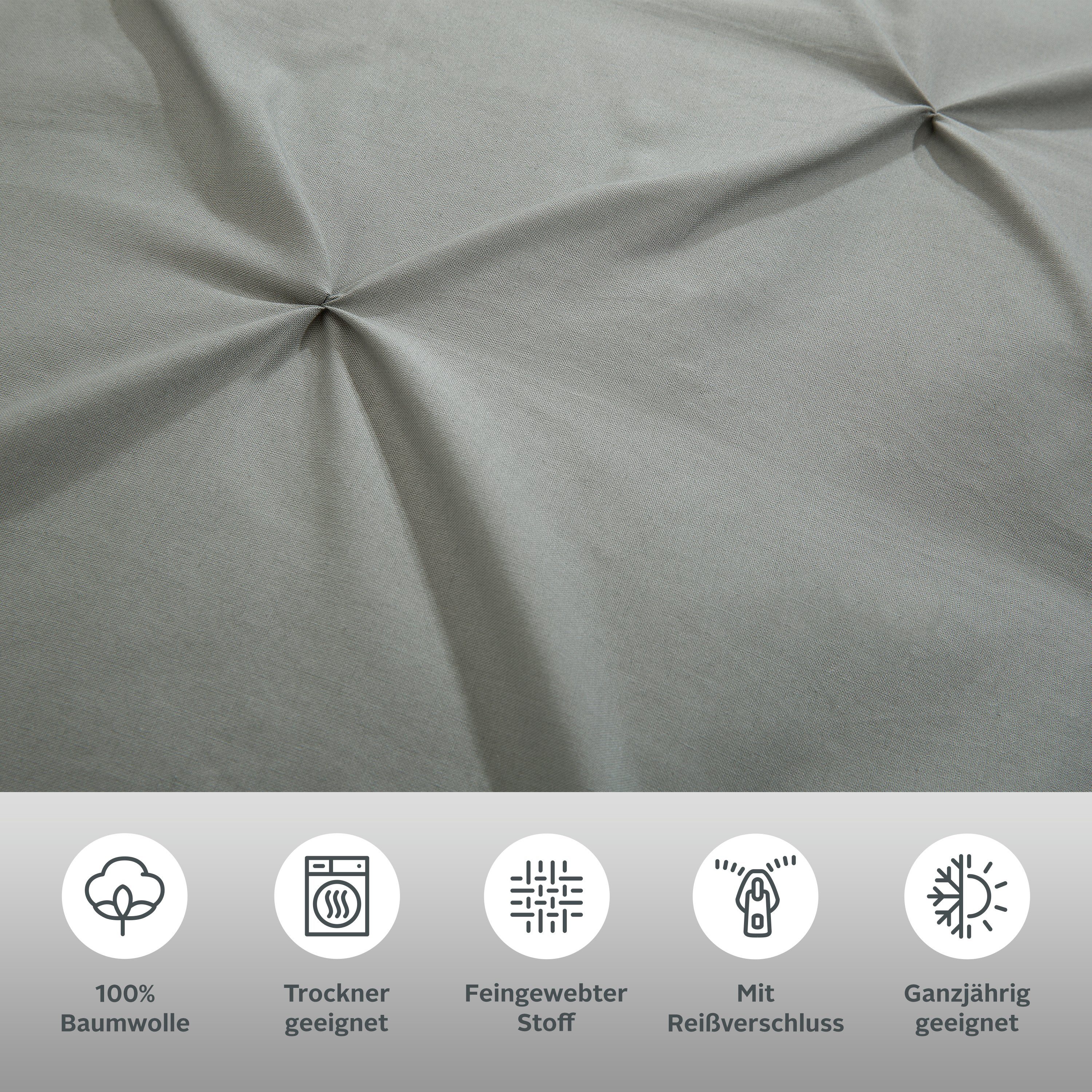 OTTO home Bettwäsche Elliant in Gr. 135x200 oder 155x220 cm, Renforcé, 2 teilig, Bettwäsche aus Baumwolle, elegante Bettwäsche mit Hochtief-Struktur – Bild 3 von 5