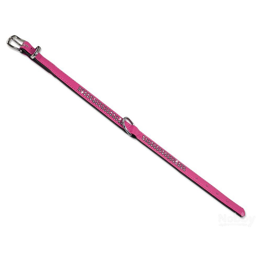 Nobby Hunde-Halsband Halsband Crystal zweireihig fuchsia/schwarz
