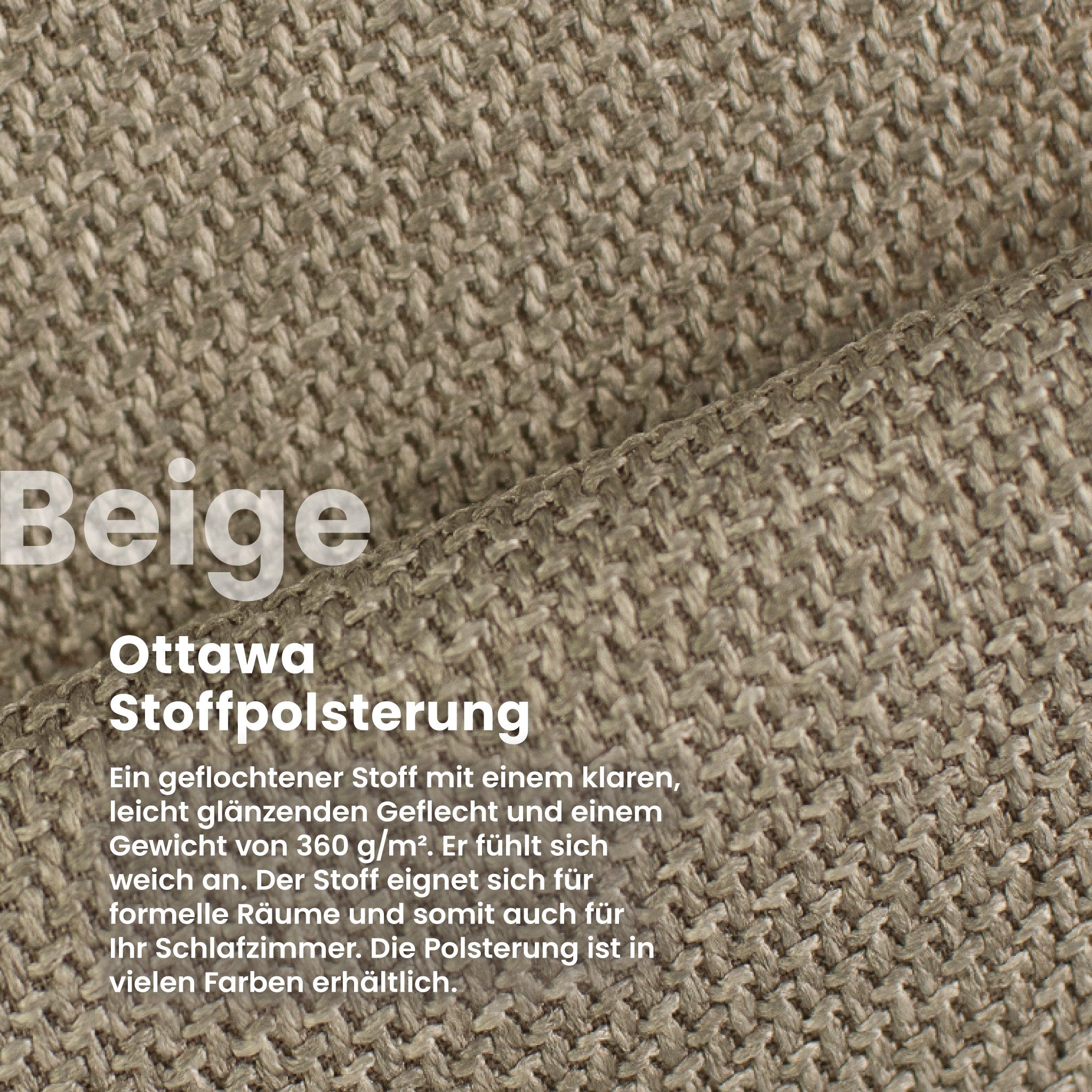 FDM Polsterbett BOHO Bettgestell 90x200, 120x200, 140x200, 160x200, 180x200cm (Polsterbett modern mit Bettkasten MADE IN EU - mit hochwertigem Ottawa Bezug, ver – Bild 4 von 5
