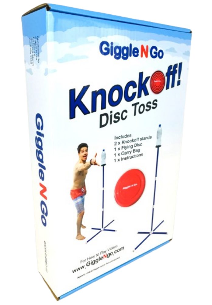 Spiel Giggle N Go Knock off Frisbee höhe bis zu 129 cm, Sportspiel