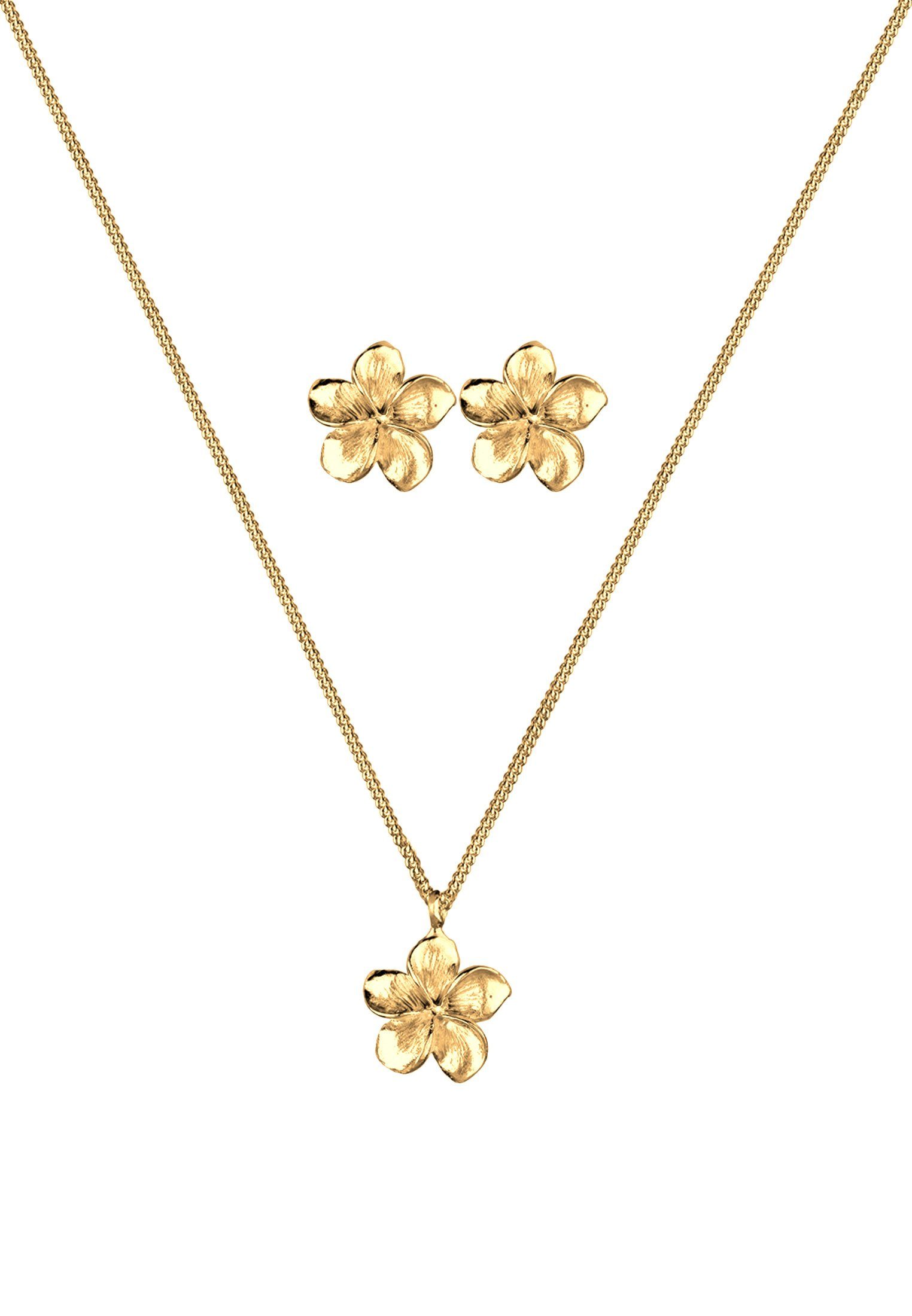 Elli Schmuckset Frangipani Blüte 925 Sterling Silber, Frangipani Blüte günstig online kaufen