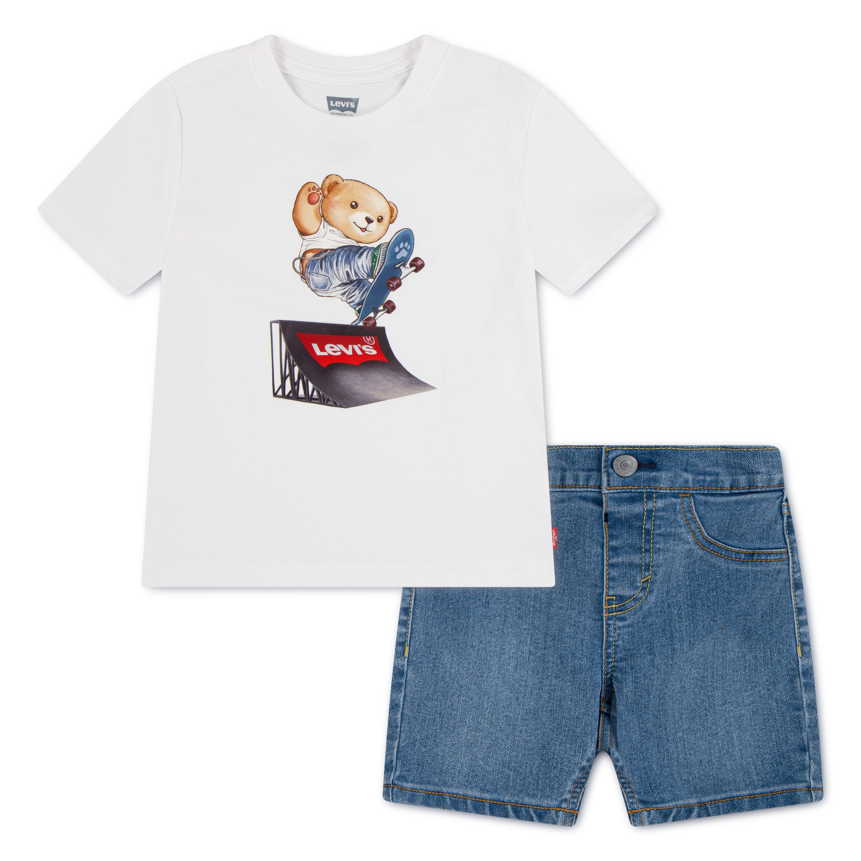 Levi's® Kids Shirt & Shorts LVB SKATER LEVI TEE & DENIM SE (2-tlg) for Boys, Jeans-Shirts und Printshirt