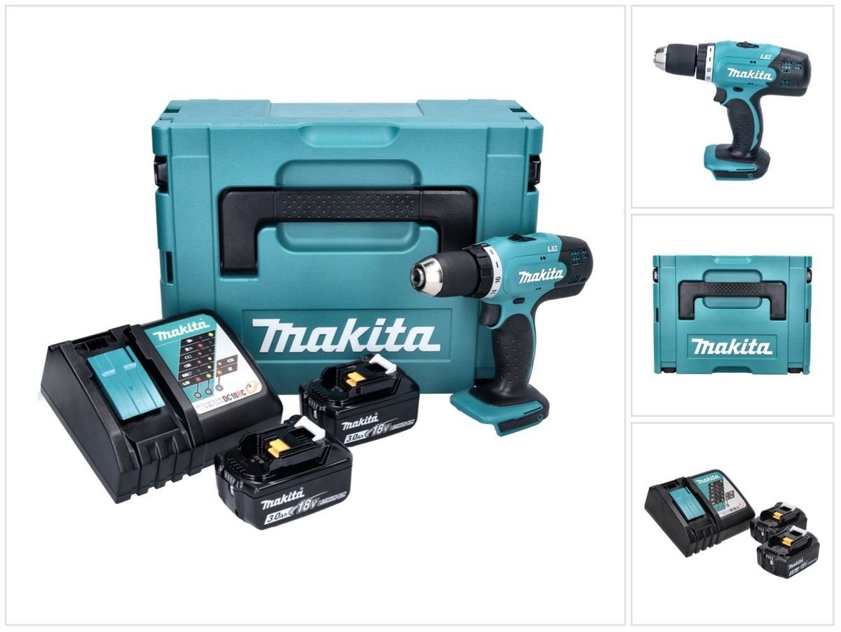 Makita Säulenbohrmaschine Makita DDF 453 RFJ Akku Bohrschrauber 18 V 42 Nm + 2x Akku 3,0 Ah + Ladegerät + Makpac