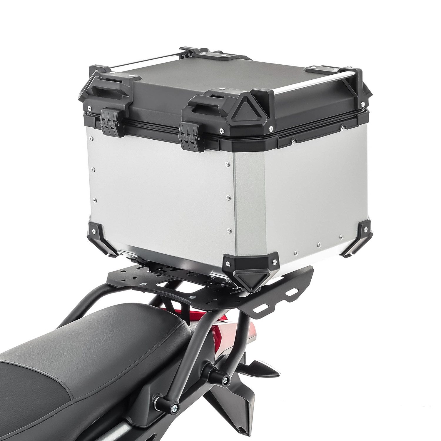 Bagtecs Topcase Set Motorrad Aluminium Topcase 45L + Sozius Rückenpolster # XB45 Alu T