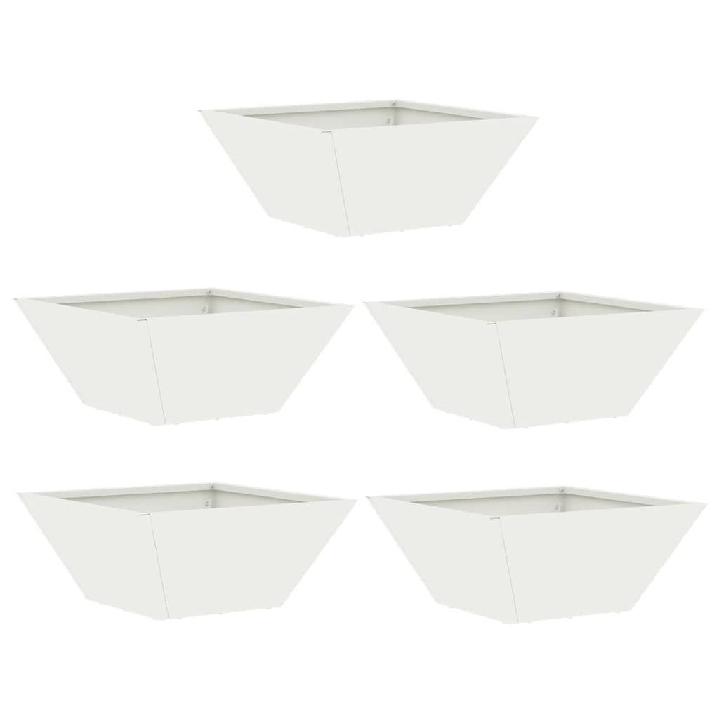 vidaXL Blumentopf Garten-Pflanzgefäß 5 stk. Weiß 35 x 35 x 15 cm (5 St)
