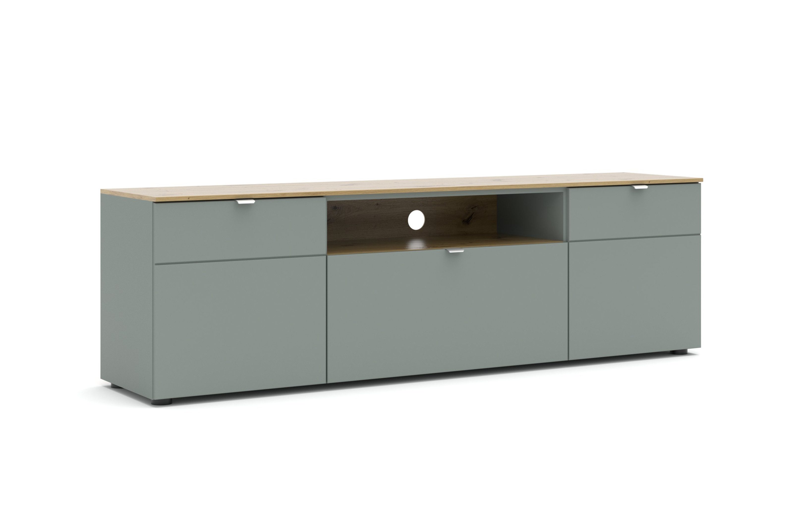 freiraum Lowboard Bari, in Schilf grün, Spannplatte, MDF - 180x55x41cm (BxHxT)