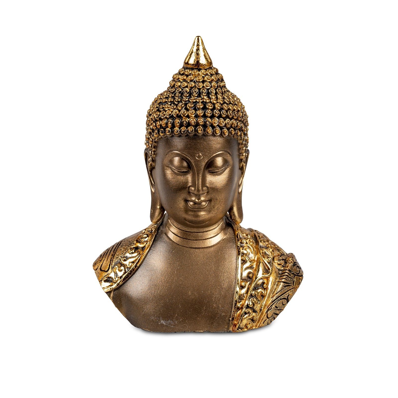 formano Buddhafigur Dekofigur Büste Buddha Gold (Stück, 1 St)
