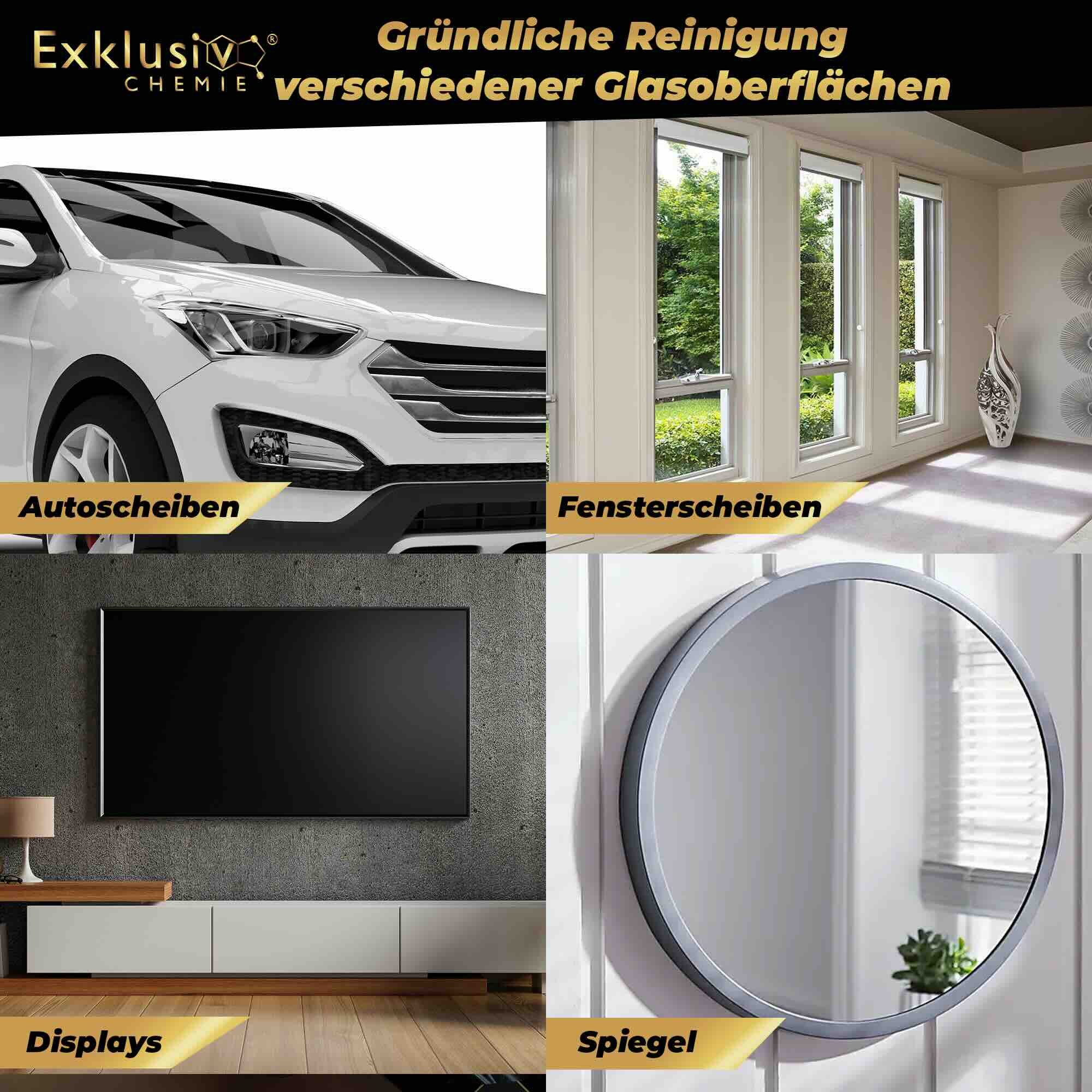 Exklusiv Chemie GmbH Glasreiniger Glasreiniger (Abperleffekt, Antistatisch, Streifenfreie Scheiben)