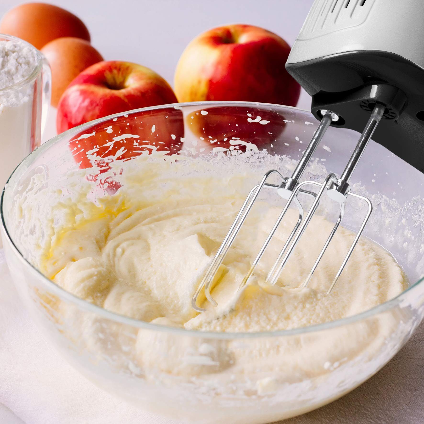 Duronic Handmixer, HM4 SR elektrischer Handmixer, 400 Watt, Aufbewahrungsbox