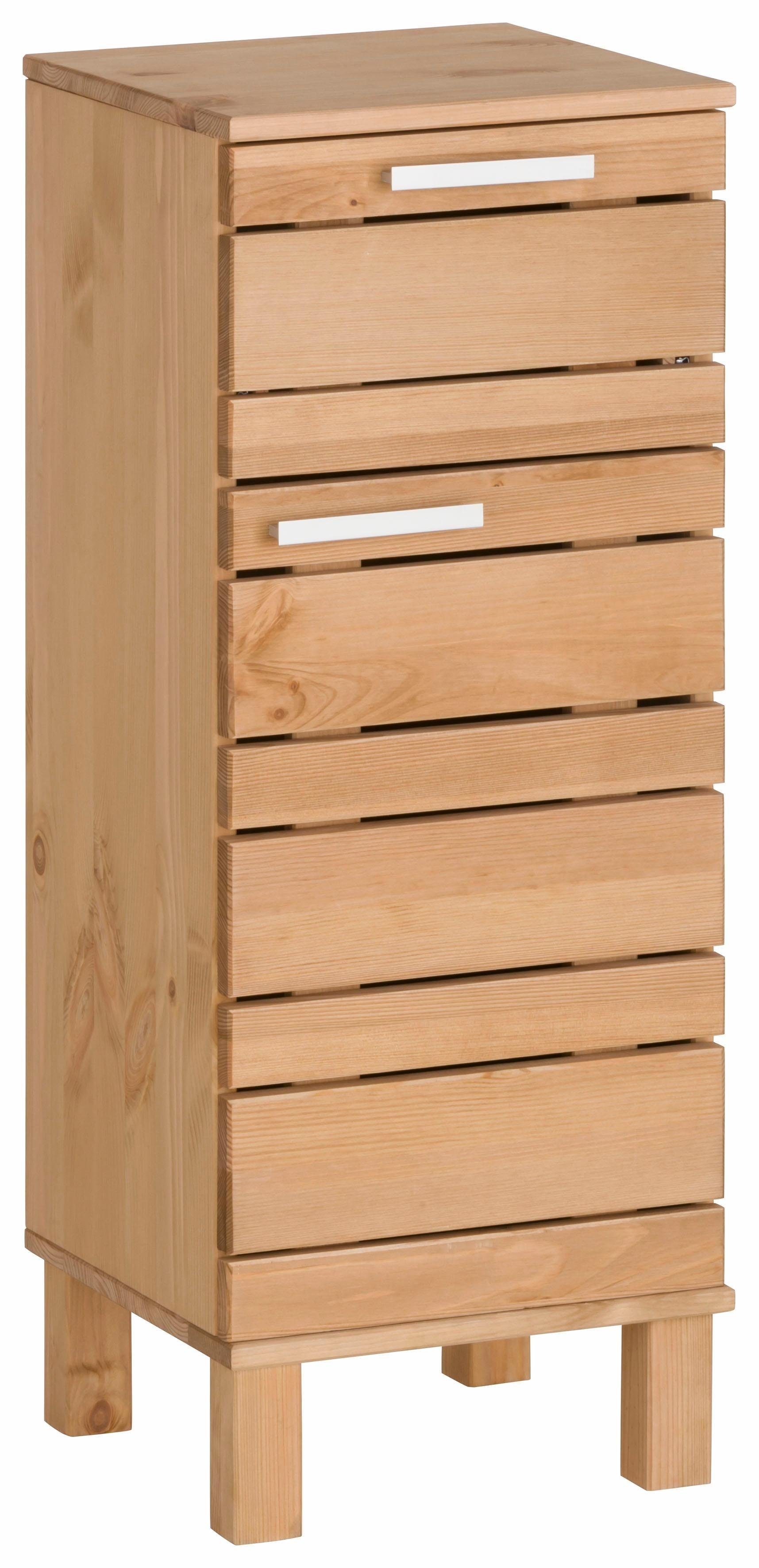 verstellbarer Unterschrank Einlegeboden 30,5 natur Massivholz, cm, Home affaire Breite Josie aus