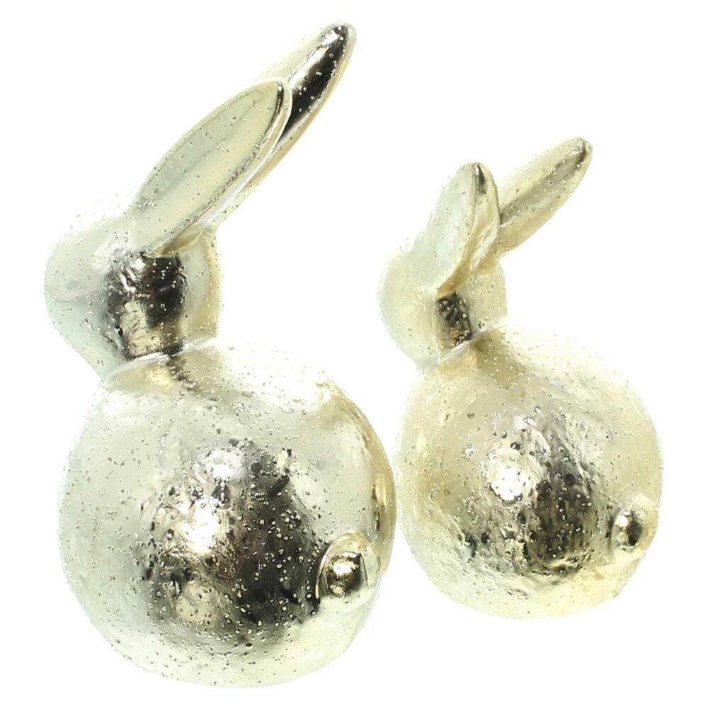 Home-trends24.de Osterfigur Osterhase Gold Osterdeko Figur Porzellan Ostern 2er Set (2 St)