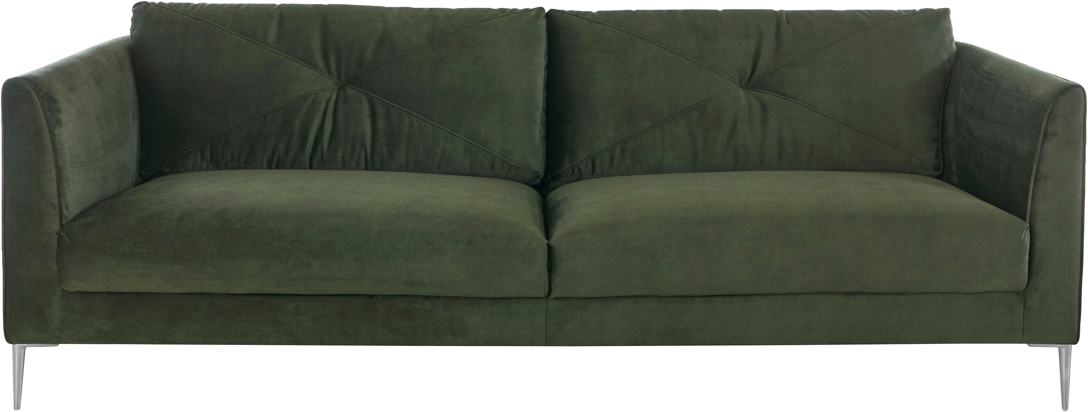TRENDMANUFAKTUR 2,5-Sitzer Chilltime, elegant und bequem, Komfortsitzhöhe 46cm, Breite 237cm, mit eleganter Kreuznaht in den Rückenkissen, Breite 237 cm