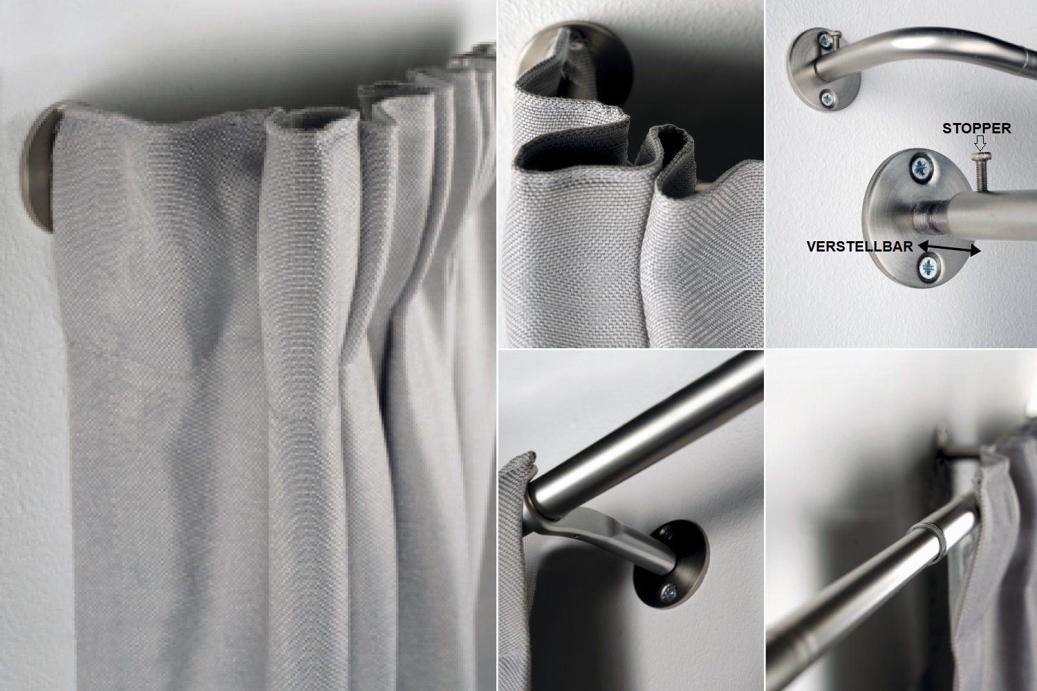 ondeco Gardinenstange Teleskopgarnitur Day & Night, Ø 19 mm, 1-läufig, ausz günstig online kaufen