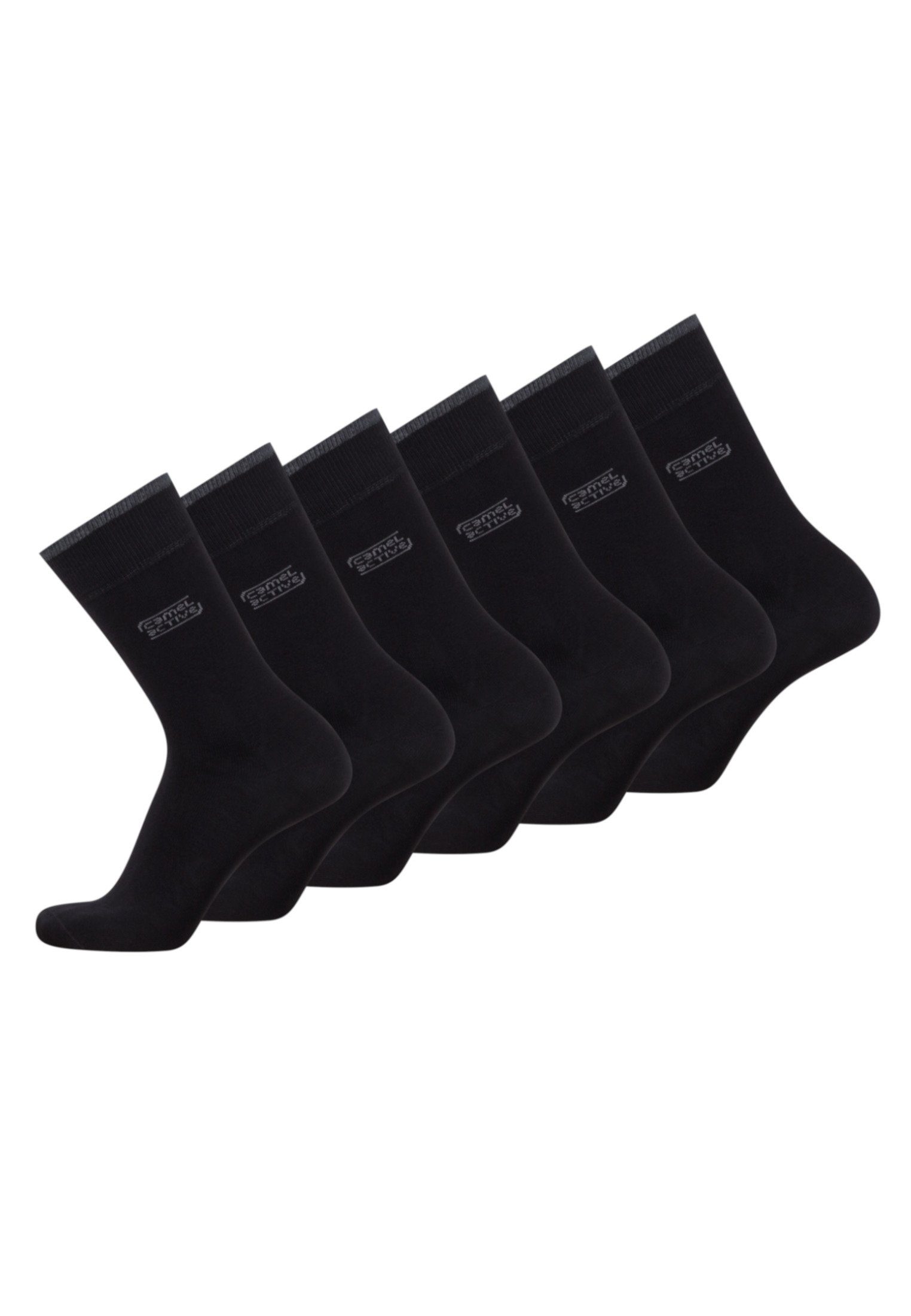 Paar Socken active 6 Freizeitsocken Basic Logoprägung (6-Paar) camel