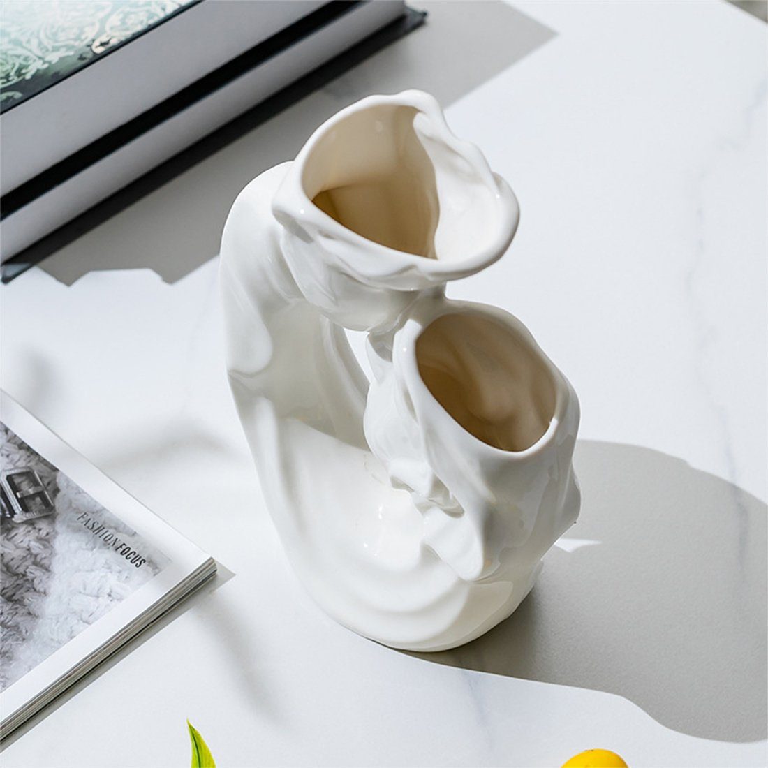 Kreative weiße Figuren Ornament Dekovase Vase Keramikvase, Heimdekoration HOPPO~
