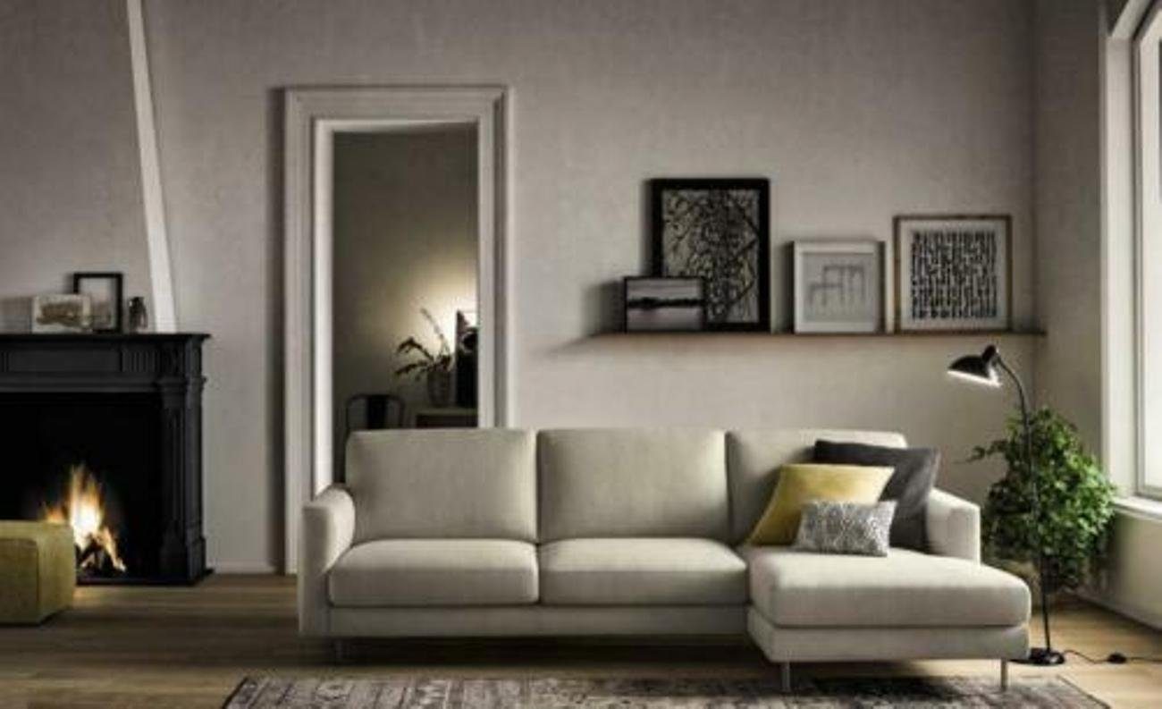 JVmoebel Ecksofa Sofa weiße Eckcouch mit Rückenkissen L-Form Sofa, Made in Europe