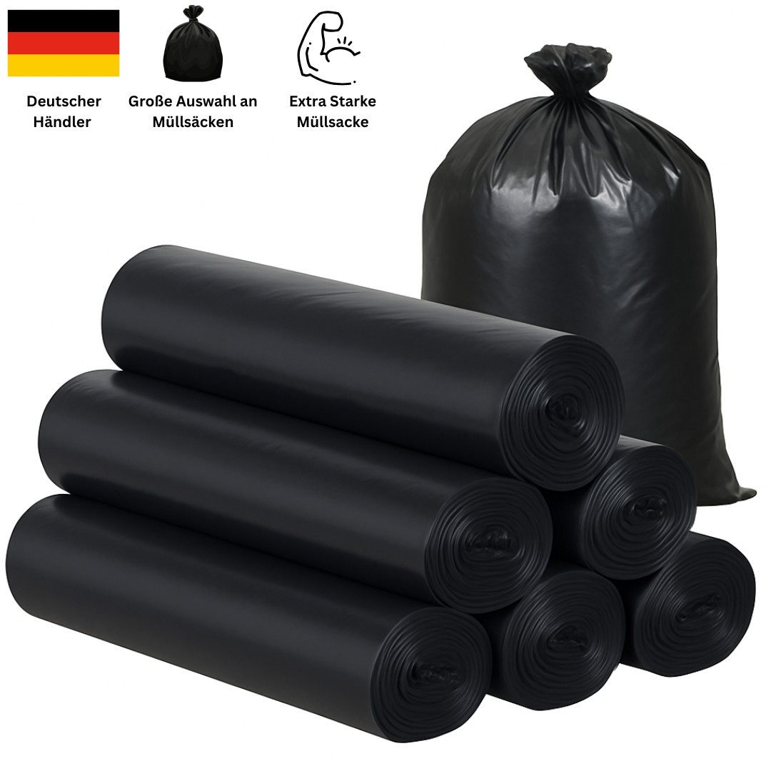 RACEL Müllsack Müllsäcke 120L Schwerlast 60µm Bauschutt Müllbeutel extra stark, Extra stark, reißfest
